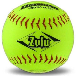 Diamond Yellow  Zulu  12 inch Red Stitch Synthetic Leather Softball (One dozen)  Fast Pitch Softballs  Sports & Outdoors
