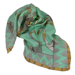 'my favourite bird' luxurious pure silk scarf by nv london calcutta