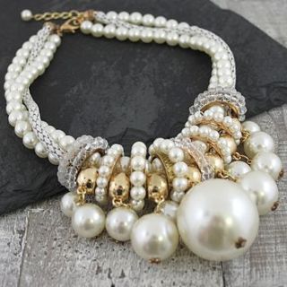 chunky pearl statement necklace by my posh shop