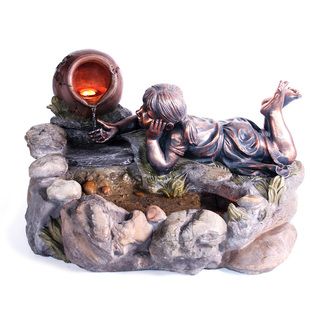 Daydreaming Girl Resin Stone Fountain Outdoor Fountains