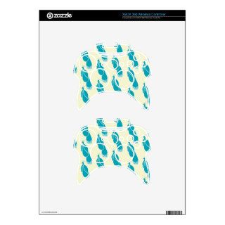 Blue Peacock Silhouette Print Xbox 360 Controller Skins