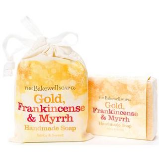 gold, frankincense and myrrh soap bar by the bakewell soap company