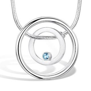 aquamarine halo pendant by shona jewellery