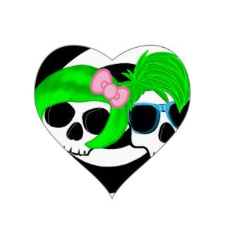 Punk  Couple Skulls Stickers