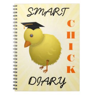 Funny Chicken Cartoon   Smart Chick Women's Diary Spiral Notebook