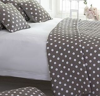 cappuccino/white polkadot quilted bedspread by the comfi cottage