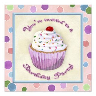 Sprinkles Cupcake Birthday Party Invitation