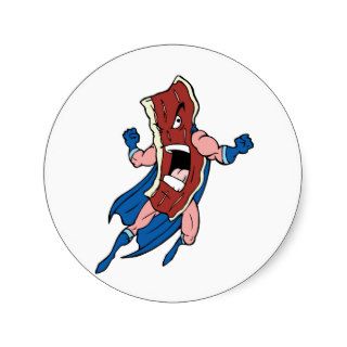 Bacon Superhero   Meat Food Super Hero Stickers