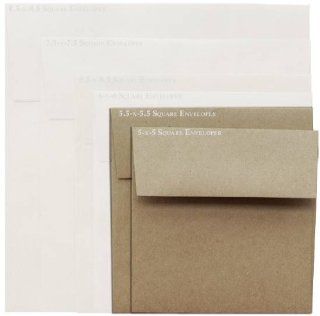Brown Bag Envelopes   KRAFT   5.5IN Square Envelopes   25 PK  Greeting Card Envelopes 