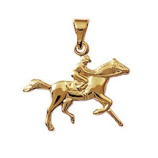 So Chic Jewels   18K Gold Plated Horse Racing Jockey Equitation Pendant So Chic Jewels Jewelry