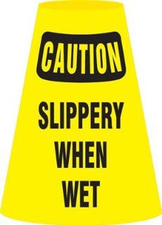 Caution Slippery When Wet, Reinforced Vinyl Cone Message Sleeves  Swimming Pool Signage  Patio, Lawn & Garden