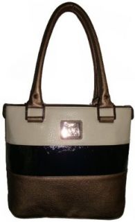 Women's Anne Klein Perfect Tote  MMA Handbag (Gold/Black/White) Top Handle Handbags Shoes