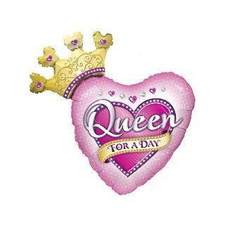 "Queen for a Day" Heart Crown Pink 36" Balloon Mylar Health & Personal Care