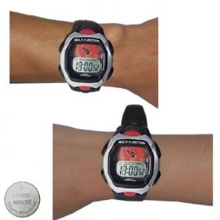 NFL Arizona Cardinals Unisex 3 ATM Water Resistant Digital Watch Black & Silver Watches