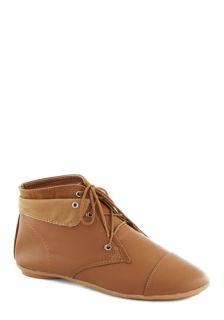 Above the Foldover Bootie in Chestnut  Mod Retro Vintage Boots