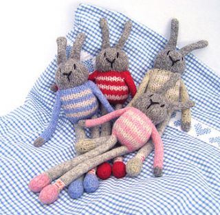 personalised wool knitted bunny rabbit by my baboo
