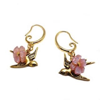 mother of pearl swallow earrings by eve&fox