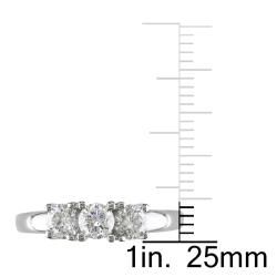 Miadora 14k White Gold 3/4ct TDW 3 stone Diamond Ring (G H, I2 I3) Miadora Engagement Rings