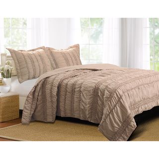 Tiana Country Taupe 3 piece Quilt Set Quilts