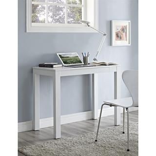 Parsons White Wooden Desk with Chevron Top Altra Desks