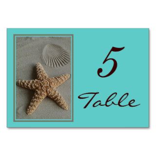 Beach Theme Wedding Table Numbers Cards Table Cards