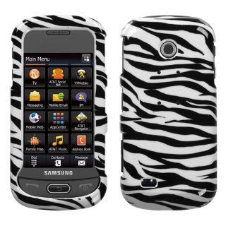 Protector Case Snap On Hard Cover for Samsung Eternity II A597 AT&T   Zebra Skin Cell Phones & Accessories