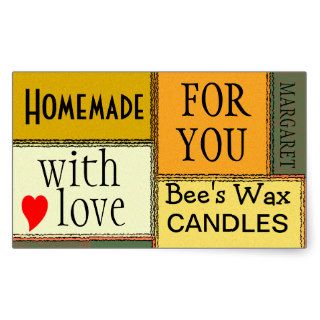 Homemade Candles Personalize It Rectangle Sticker