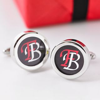 personalised linked initials cufflinks by frozen fire