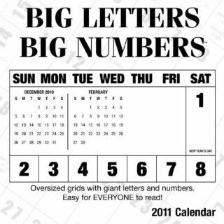 Big Letters Big Numbers 2011 Wall Calendar 