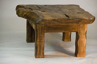 rustic handmade small wooden coffee table by kwetu
