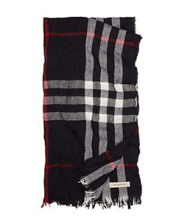 Burberry London Giant Check Cashmere & Fine Merino Crinkled Scarf's