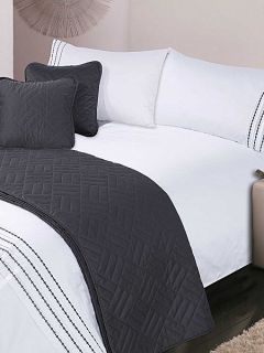 Luxury Hotel Collection Pearl embroidery bed linen in pewter