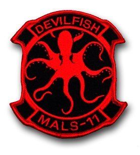 MALS 11 "DEVILFISH" 4" (HOOK & LOOP BACKED) MILITARY PATCH Automotive