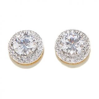 Victoria Wieck 5.26ct Absolute™ Round and Pavé Frame Stud Earrings