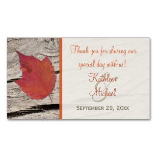 Dried Autumn Leaf Wedding Favor Tag Business Card