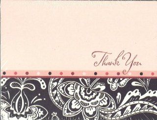 Pink and Brown Paisley Thank You Notes 20 Count with Envelopes Health & Personal Care