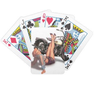 Pin Up Playful Biker Playing Cards