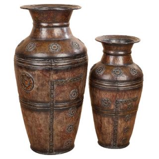Toscana 2 Piece Carved Vase Set