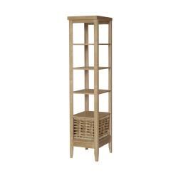 Charleston Linen Tower with Seagrass Basket Bathroom Cabinets