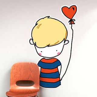i heart balloons wall sticker by stripey pipey