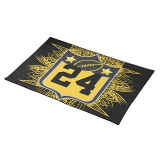 Team USA Sports Black and Gold Pittsburgh Football Placemats