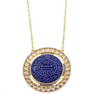 Rarities Fine Jewelry with Carol Brodie Blue Lapis and Iolite Vermeil Carved L