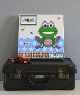 personalised frog canvas picture by constantine jo