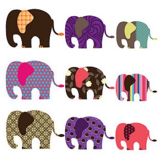 patterned elephant wall stickers by spin collective
