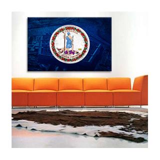 iCanvasArt Flags Virginia Pentagon with Grunge Graphic Art on Canvas