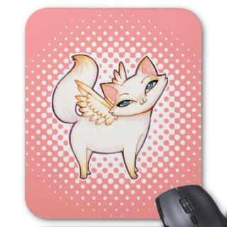 Princess Angel Fairy Cat, Hime Feline Kawaii Art Mousepads