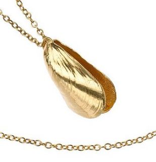 mussel shell pendant by marie walshe jewellery