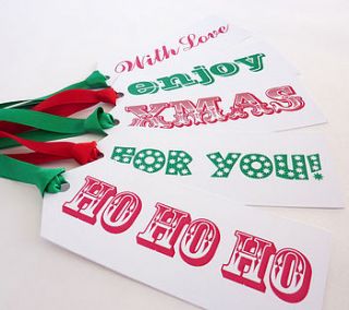 christmas gift tags   set of 18 by little cherub design