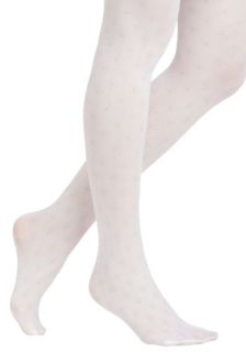 Fairy Dot Mother Tights in White  Mod Retro Vintage Tights