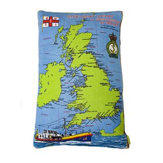 british map nautical vintage cushion by hunted and stuffed